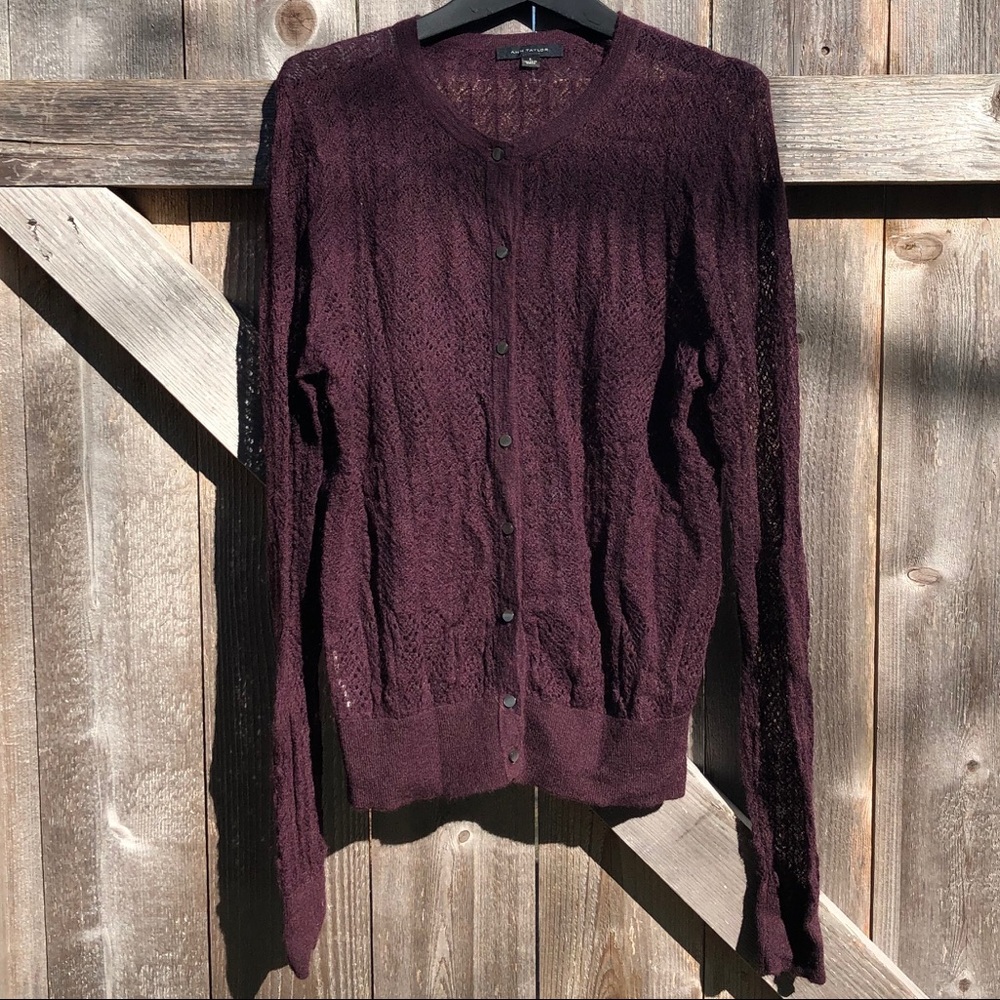 ⬇️⬇️ Ann Taylor Knit Lace Wool Cardigan